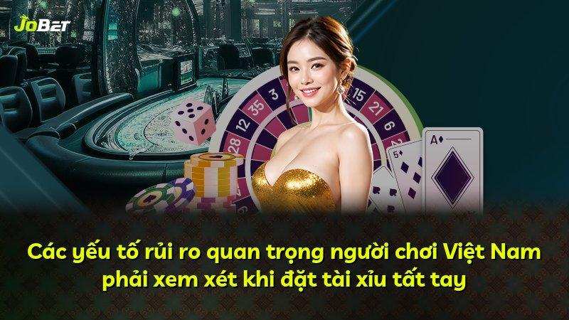 Các yếu tố rủi ro quan trọng người chơi Việt Nam phải xem xét khi đặt tài xỉu tất tay
